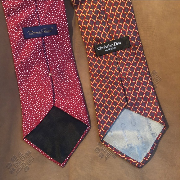 Oscar de la Renta and Christian Dior Luxury traditional  silk ties. - Picture 5 of 16